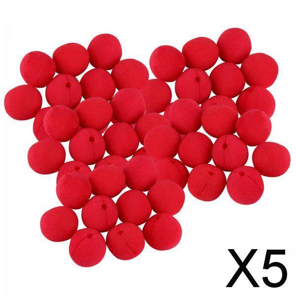 BELOVING 5x50x Red Clown Noses Bulk Costume Accessory for Performance Birthday Festival