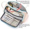 thumbnail image 3 of Grande Trousse à Crayons Pochette Multi-Emplacements Fournitures Scolaires pour Collège Lycée Bureau Adolescente Fille Adulte Rangement Simple à Carreaux, 3 of 6