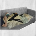 thumbnail image 6 of Pin up Girl Soft Flannel Fleece Throw Blanket, Long Curly Haired Young Lady with Bikini Posing, Cozy Plush for Indoor and Outdoor Use, 50" x 60", Pale Orange Blue Grey, by Ambesonne, 6 of 6