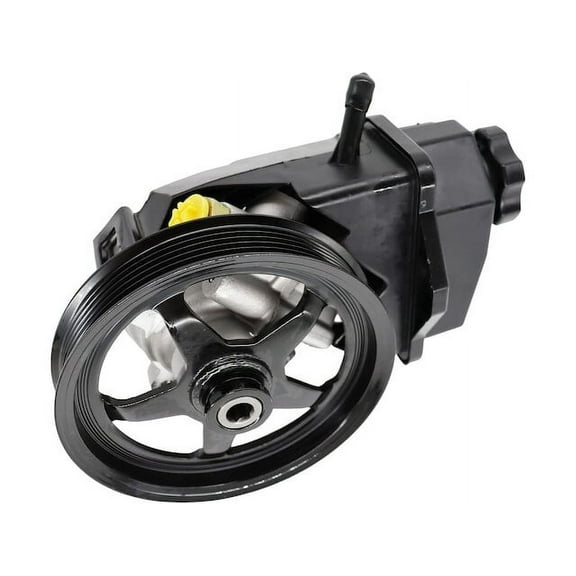 Front Power Steering Pump with Pulley and Reservoir - Compatible with 2006 - 2011 Chevy Impala 2007 2008 2009 2010