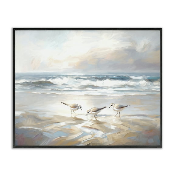 Stupell Industries Blue Haven Bay Coastal Painting Black Framed Art Print Wall Art, 14 x 11