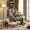 thumbnail image 3 of Homy Casa Corduroy Rocking Accent Chair with Solid Wood Base, Lounge Chair for Living Room, Bedroom, Reading Corner, 3 of 8