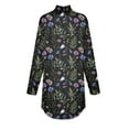 thumbnail image 5 of TQWQT Plus Size Turtlenecks for Women Fall Floral Printed Tunic Top Long Sleeve Mockneck T Shirts Loose Fit Curved Hem Graphic Tee Black M, 5 of 5