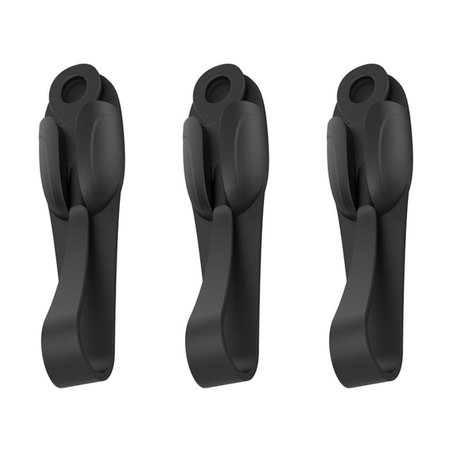Advancent 3 unids/set ganchos adhesivos negros juego de mechones de cordón para una fácil organización guirnalda de puerta delantera Almacenamiento y organización del hogar A