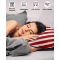 thumbnail image 4 of Red Striped Pillow Covers Queen Size 2 Pack, Christmas Farmhouse Red White Stripes Soft Bed Throw Pillowcases Breathable Cooling Long Lumbar Body Pillow Sham Cover for Bed Sofa 20''x30'', 4 of 7