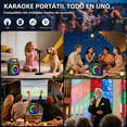 thumbnail image 4 of Máquina de karaoke con 2 micrófonos inalámbricos, sistema de altavoces portátil para el hogar de 30 W para adultos con luces de discoteca y correa, 4 of 8