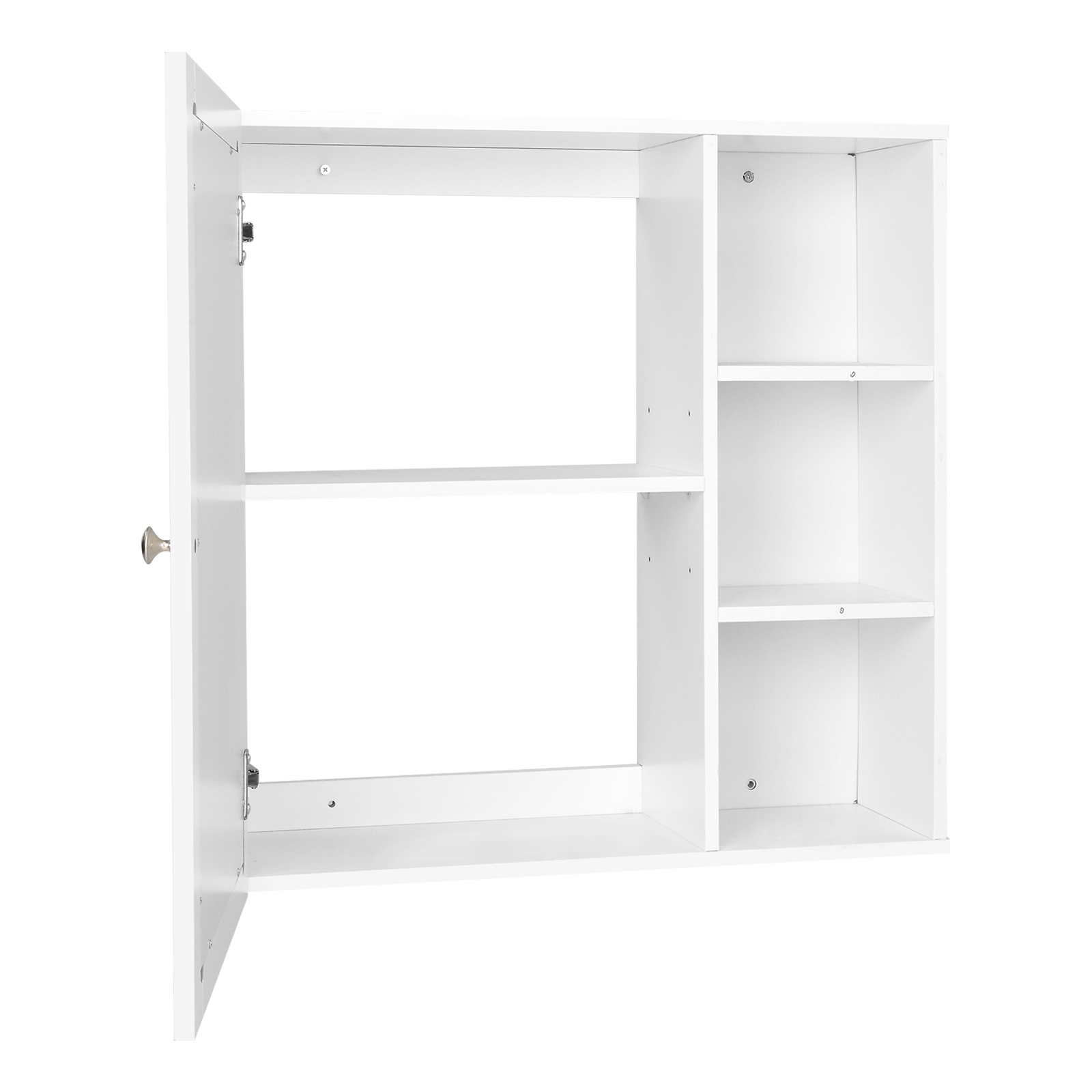 Single Mirror Door 3 Compartment Storage MDF Spray Paint white