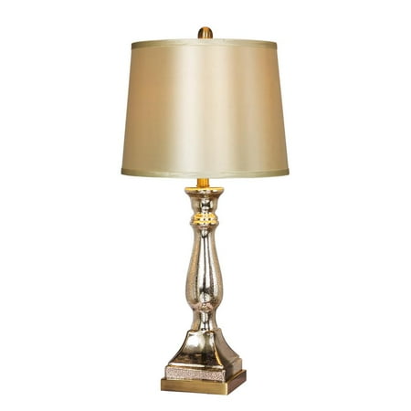 - Fangio Lighting's 5160 28 in. Vintage Mercury Glass & Antique Brass Candlestick Table Lamp With Pedestal Base
