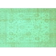 thumbnail image 1 of Ahgly Company Machine Washable Indoor Rectangle Oriental Turquoise Blue Traditional Area Rugs, 2' x 4', 1 of 4