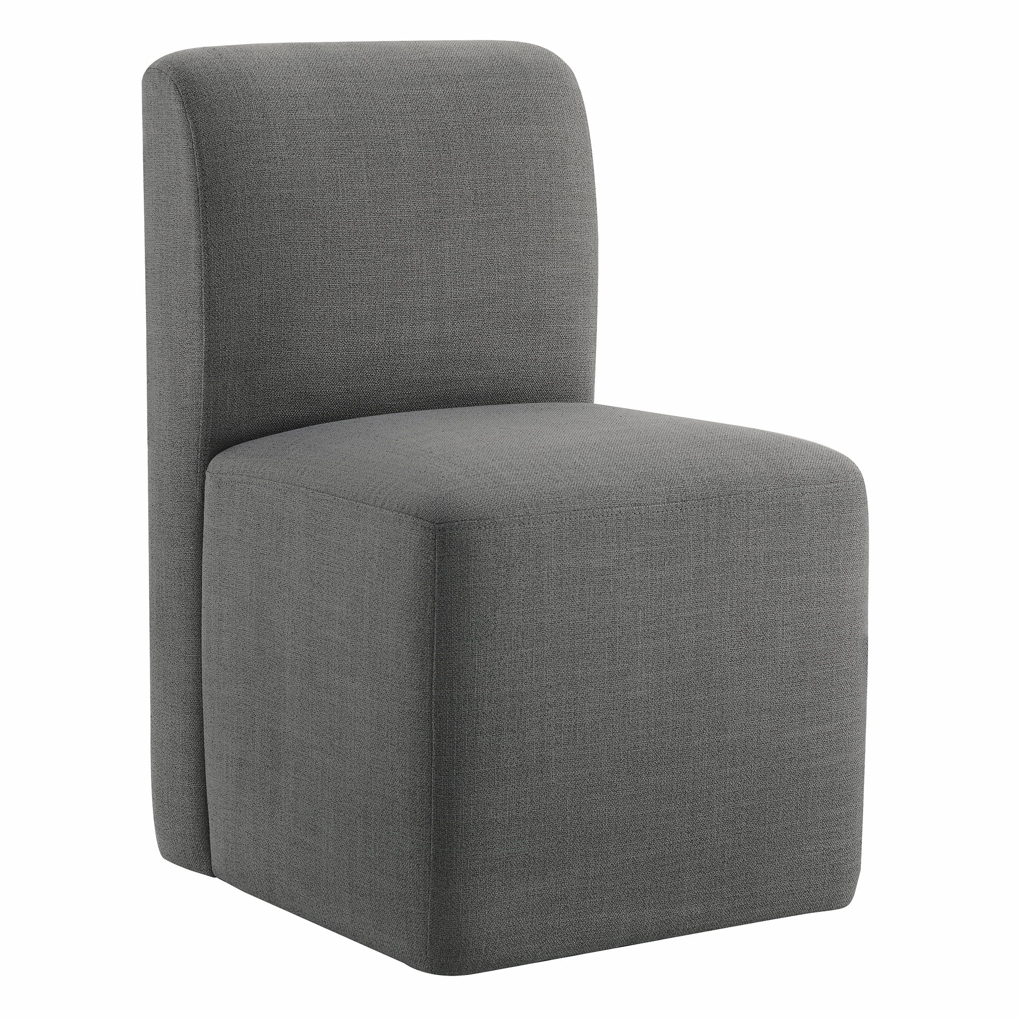 Spruce & Spring Upholstered Dining Chairs with Hidden Casters Set of 2, Grey