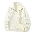 thumbnail image 5 of Dpytoraw Male Solid Color Fleece Cardigan Jacket With Fleece And Thick Warm Jacket For Autumn And Winter, 5 of 5