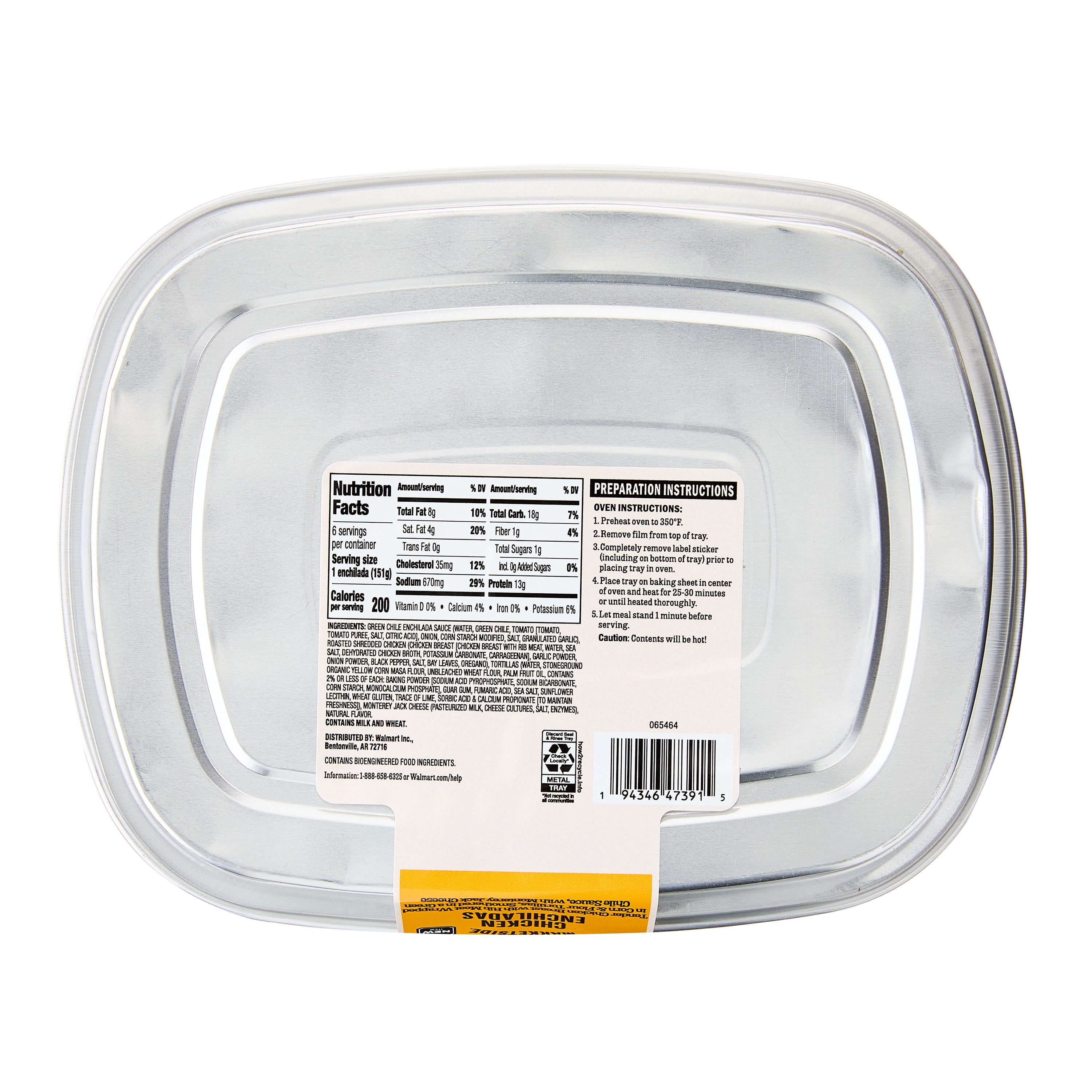 Marketside Fresh Never Frozen Prepared Meal Ready to Bake Chicken Enchiladas, 32 oz