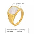 thumbnail image 2 of 11mm*11mm Square Shell Band Womens 316L Stainless Steel Engagement Ring Size 6-8, 2 of 6