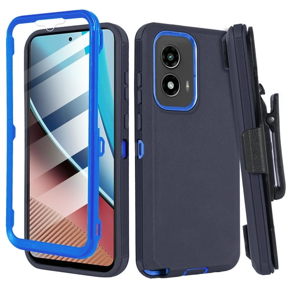 For Morotola Moto G Stylus 5G 2022 Heavy Duty Rugged Shockproof Full Body Protection Case With 360 Swivel Kicktand Holster Belt Clip And Built in Screen Protector Phone Cover Case - Blue
