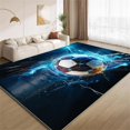 thumbnail image 1 of Sports Soccer Area Rugs, Painted Game Carpet, Washable Non Slip Low Pile Soft Rug for Entryway Bedroom Decor Mat 3ftx4ft, 1 of 8