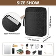 thumbnail image 3 of Haosy Accordion File Organizer Zipper Binder 500 Sheet 6-Tab Expanding File Folder Multi-Pocket 1.2 Inch 3 Ring Black Simple Geometric Lines, 3 of 7