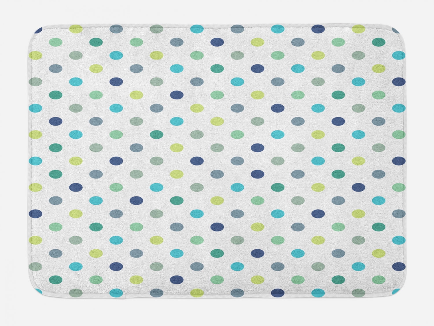 Polkadot Bath Mat, Polka Dots Retro Classy Vintage Fabric Pattern