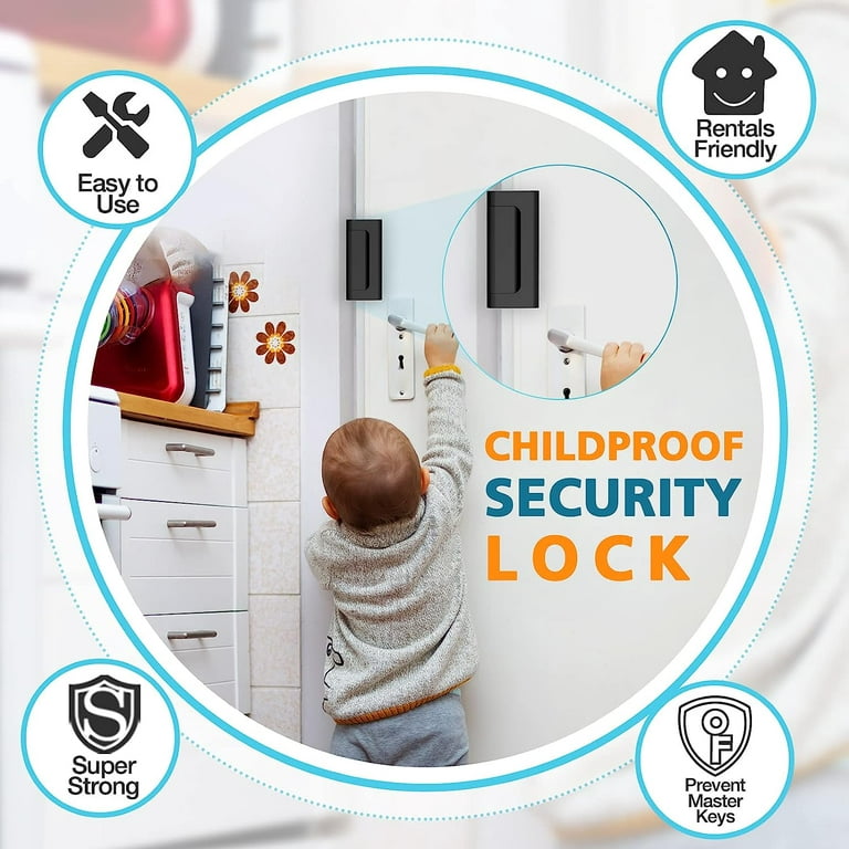 Door Reinforcement Lock Home Security - Front Door Locks for Kids Safety  Chil