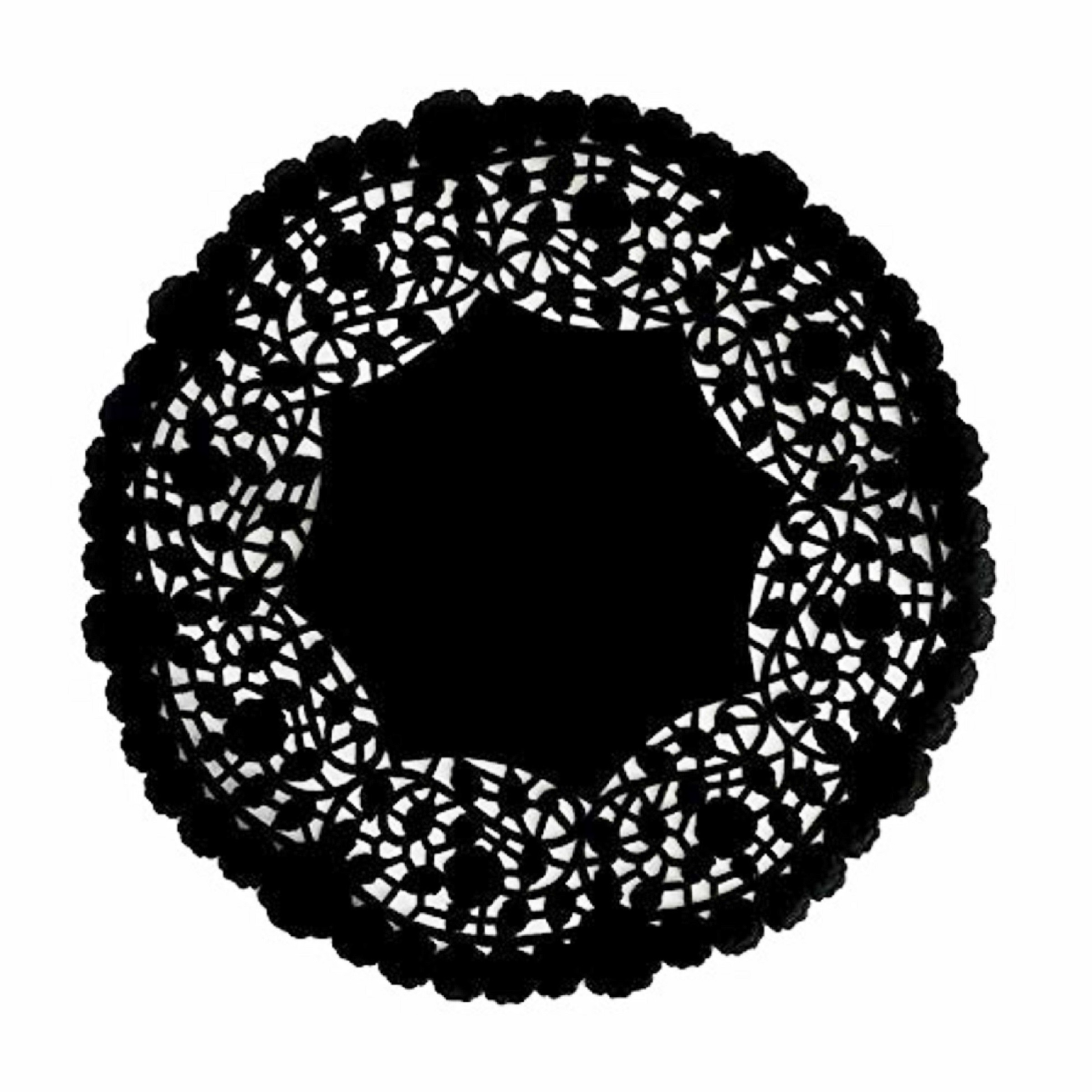 Pack of 30 Black Paper Lace Doilies Disposable 10" Size Table Placemats