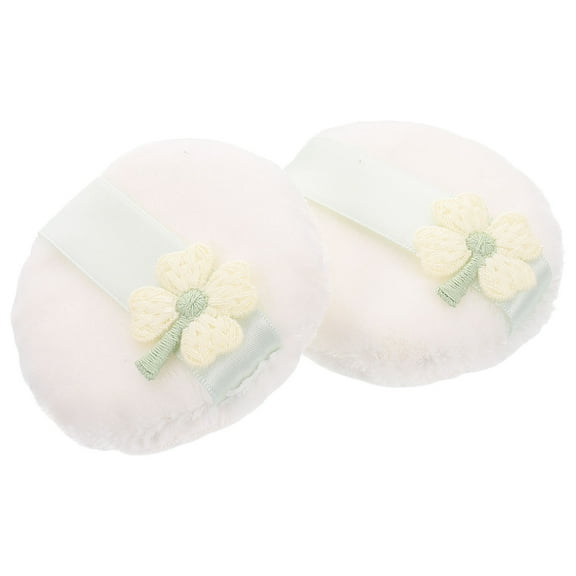 FRCOLOR 2pcs Extra Large Body Powder Puff Washable Reusable Fluffy Makeup Blending Puff Round Cosmetic Applicator for Loose Setting Foundation Face Body