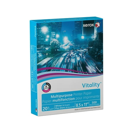 Vitality 30% Recycled Multipurpose Paper 92 Bright, 20lb, 8.5 x 11, White, 500/Ream
