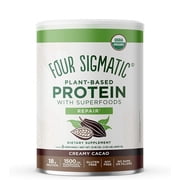 Four Sigmatic Creamy Cacao Superfood Protein, Organic Plant-Based Protein With Chaga Mushroom & Ashwagandha, Supports Immune Function & Muscle Repair, Blends Smoothly, 21.16 Oz