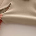 thumbnail image 4 of NAISIBABY Little Girls Sweater, Soft Warm Ruffles Crewneck Long Sleeve Fall Winter Classic Ribble Knit Tops Khaki 4T, 4 of 5