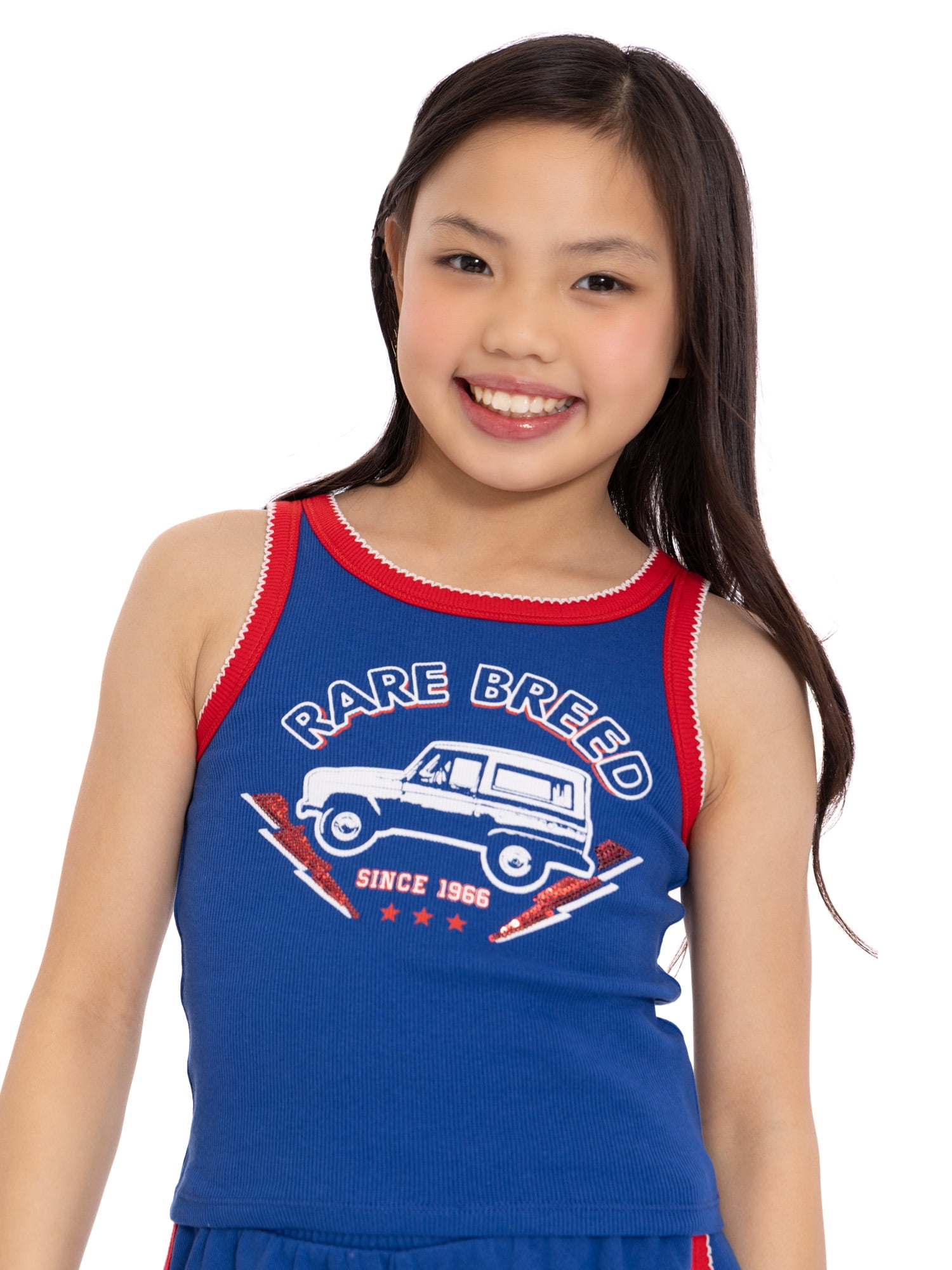 Ford Bronco Girls Graphic Tank Top and Matching Shorts Set, 2-Piece, Sizes 4-16