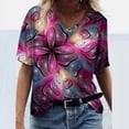 thumbnail image 2 of ZVAVZ Clothing for Elderly Women Beach Wear for Women 2025, Women's Summer Trendy T-Shirts Juniors Clothing Tshirts V Neck Short Sleeve Tops Camisas Para Mujer, 2 of 3