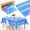 Blue and Purple Snowflake-1200" x 54" (Rectangular), variant on 100ft X 54in Yellow Brick Tablecloth Roll With Slide Box