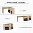 thumbnail image 4 of HOMCOM Bureau d'Ordinateur Convertible en Forme de L, Table d'Angle avec Boîtes en Tissu, 4 of 10