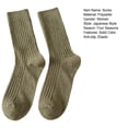 thumbnail image 7 of sunsanly 1 Pair Women Socks Mid-tube No Odor Japanese Style Solid Color High Elasticity Anti-slip Breathable Soft Sweat-absorption Anti-shrink Sports Cotton Socks, 7 of 7
