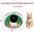 thumbnail image 2 of Woolygon - Wool Cat Cave Bed Handcrafted from 100% Merino Wool, Eco-Friendly Felt Cat Cave for Indoor Cats and Kittens (Candy Swirl), 2 of 9