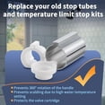 thumbnail image 5 of 2 Pack Stop Tube and Temperature Limit Stop Kit Replacement for 96987, Compatible with Moen Posi-Temp 1 Handle Tub/Shower Faucet Valve Cartridge, Small, Chrome Chrome Chrome Chrome, 5 of 5