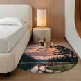 thumbnail image 3 of Deer Forest Round Rug 3.3ft Washable Circle Entryway Rugs Non Slip Modern Art Elk Trees Area Rug Indoor Floor Carpet for Bedroom Kitchen Living Room Home Office Dining Room Nursery, 3 of 7