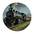 thumbnail image 4 of HAOXIT Decorative Fitted Table Cover for Round Tables, Steam Engine Polyester Elastic Edged Table Cloth,Vintage Locomotive Train in Countryside Print Table Pad, Fit Round Table for Kitchen 31-35, 4 of 8