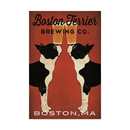 Boston Terrier Dog Art - Trademark Fine Art 'Boston Terrier Brewing Co Boston' Canvas Art by Ryan Fowler