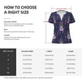 thumbnail image 4 of Uemuo Lavender Flowers Drawing Women's Deep V-Neck Low Cut Tops - Casual Loose Fit with Stainless Steel Loop, Soft, Breathable, Perfect for Office, Travel, and Daily Wear-Small, 4 of 5
