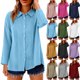 thumbnail image 1 of Neewe Womens Classic Plain Long Sleeve Button Down Shirts Casual Loose Fit Cotton Collared Blouses, 1 of 8