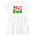 thumbnail image 3 of Inktastic Nice Until Proven Naughty with Holly and Gingerbread Man Girls Toddler Dress, 3 of 5