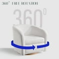 thumbnail image 3 of Merluxy Accent Chair for Living Room, 360° Swivel Armchair,Teddy Upholstered, White, 3 of 8