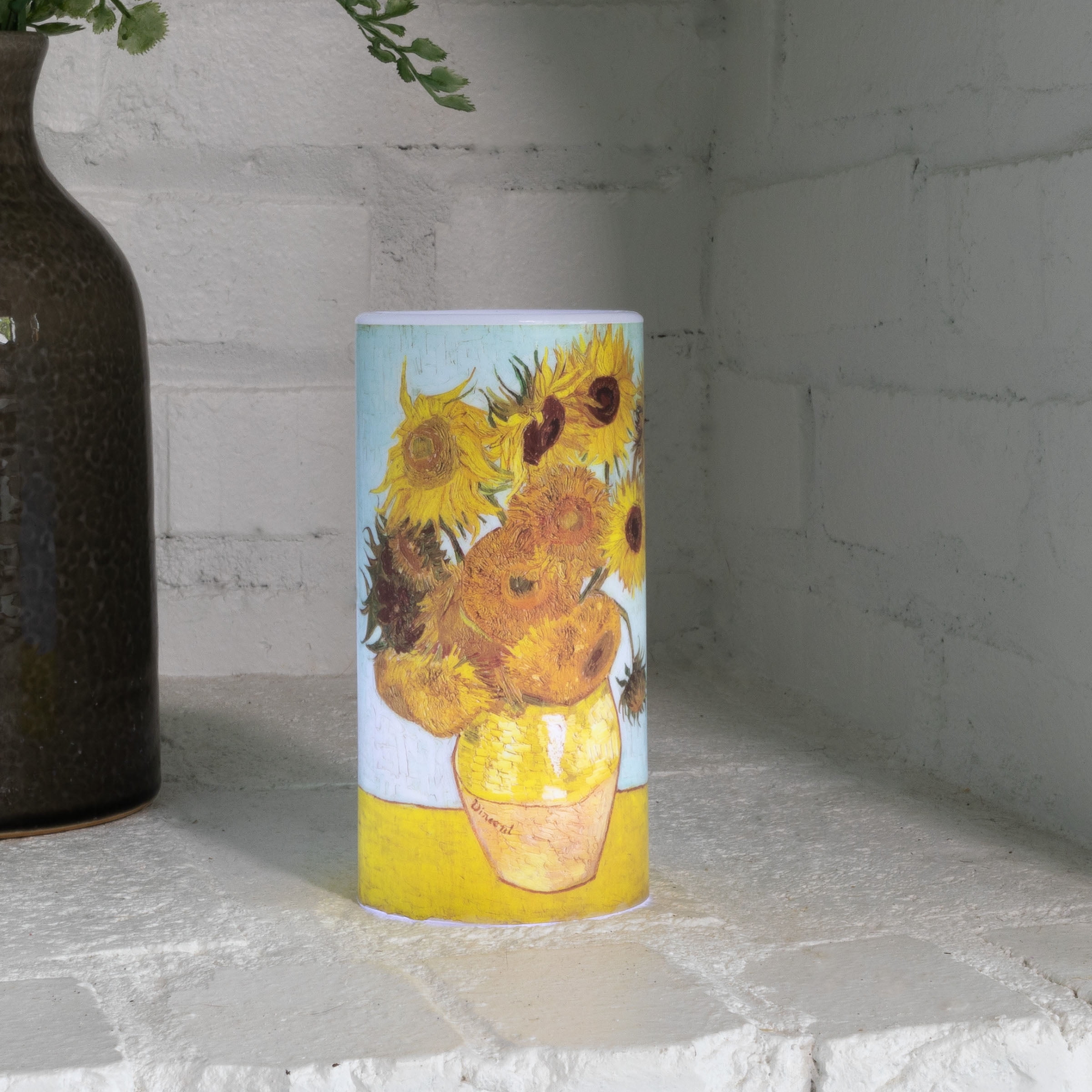 Lavish Home 2-Pack of Van Gogh Sunflowers Flameless Candles with Remote