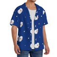 thumbnail image 3 of Salouo Moon Lamb Pattern Cuban Collar Shirts for Men Button-Down Shirt Men's Short Sleeve Shirts Hawaiian Shirts Casual Shirts -4X-Large, 3 of 6