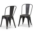 thumbnail image 1 of Pemberly Row Chaise de Salle à Manger Moderne en Métal Noir (Ensemble de 2), 1 of 6