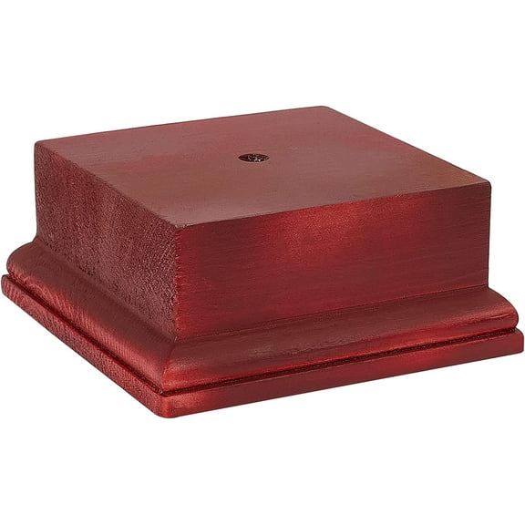 Square Wooden Pedestal Stand Display Base 4.5 x 4.5 x 1.96 Inch Wooden Trophy Base Wood Decorative Base Medals Display Base for DIY