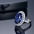 thumbnail image 3 of hanxiulin imitation dark blue tanzanites colored gemstone open ring cluster set zircon ring, 3 of 5