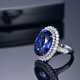 thumbnail image 3 of Imitación Azul Oscuro Tanzanites Piedra preciosa de color Anillo Abierto Cluster Set Zircon Anillo, 3 of 7