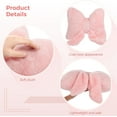 thumbnail image 3 of Topboutique Bow Pillow Soft Bowknot Lumbar Pillow Furry Pillows Cute Plush Pillow Decorative Stuffed Plush Throw Pillows Car Backrest Cushion for Bedroom Sofa Couch Home Christmas Decor Pink, 3 of 6