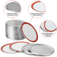 thumbnail image 2 of 48 Pcs Couvercles de Bocaux, Couvercles de Mise en Conserve à Ouverture Régulière Réutilisables Type Fendu Étanches avec Anneaux d'Étanchéité en Silicone, 2 of 7