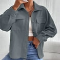 thumbnail image 4 of Atogsazn Womens Button Up Jacket Casual Long Sleeve Corduroy Shirt Spring Fall Tops Clothing with Pocket Gray L Fashion, 4 of 6